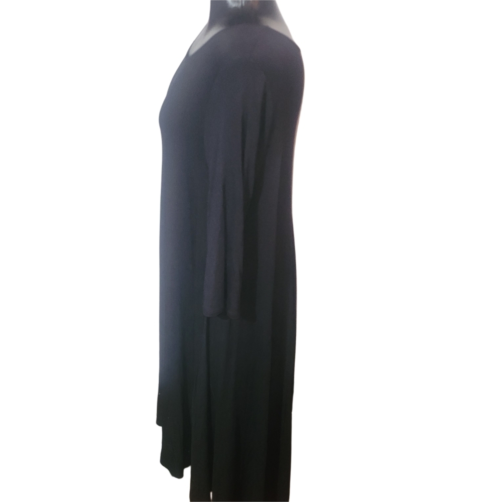 Philosophy Black 3/4 Sleeve High Low Designed Maxi Dress Size L - Picture 5 of 7